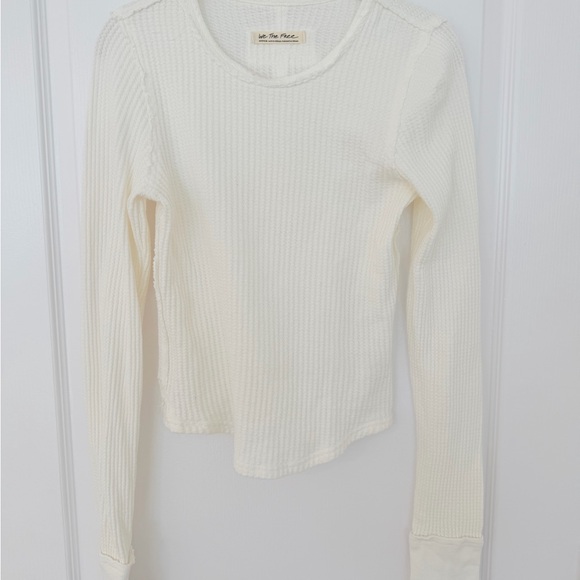 We The Free Roll With It Cream Waffle-Knit V-Neck Sweater - Picture 2 of 6